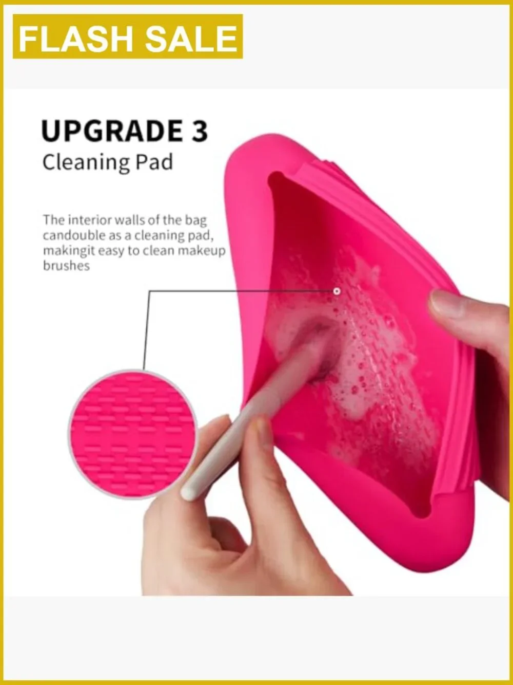 2-in-1 Silicone Makeup Brush Holder with Magnetic Closure, Travel Cosmetic Case